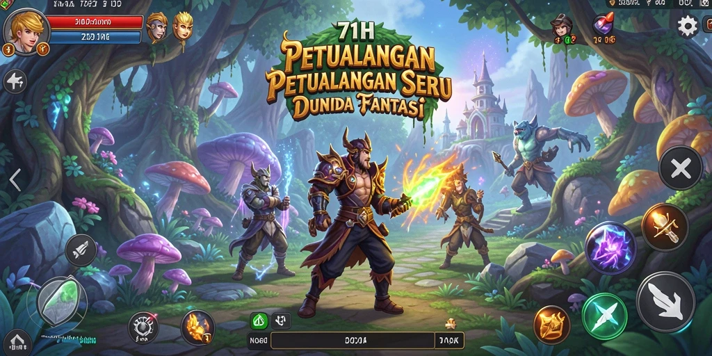 Tangkapan layar utama gameplay <strong>71H</strong> menampilkan pemain menjelajahi dunia fantastis.