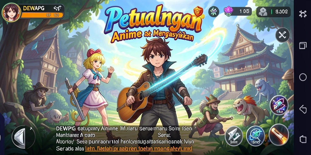 Tampilan gameplay seru dari DEWAPG dengan karakter anime.