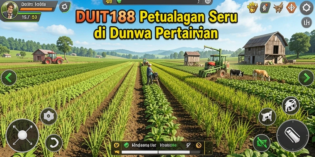 Tangkapan layar permainan DUIT188 dengan aktivitas pertanian yang seru.