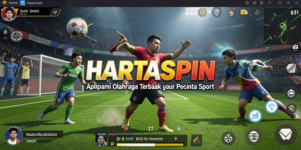 Screenshot HARTASPIN menampilkan aksi seru permainan olahraga.