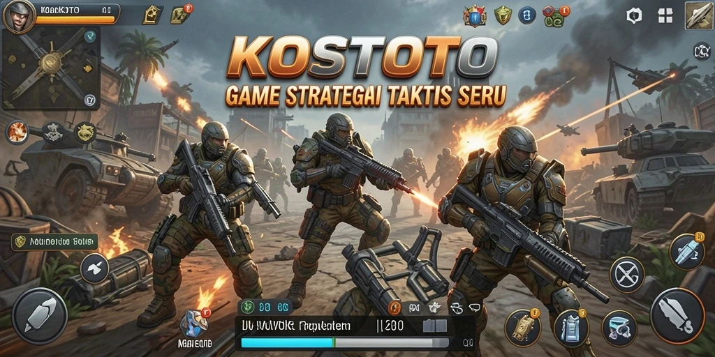Screenshot gameplay KOSTOTO yang menunjukkan aksi seru dan strategi yang mendebarkan.