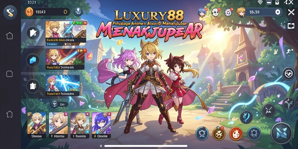 Tampilan menawan dari gameplay anime di LUXURY88.