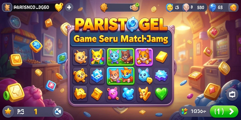 Tangkapan layar gameplay match-3 PARISTOGEL yang menarik.