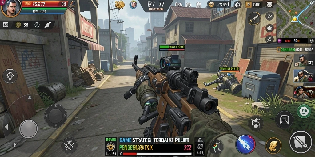 Gameplay strategis yang menampilkan pertarungan dinamis.