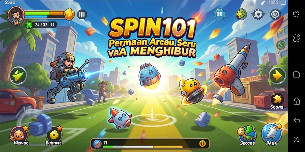 Screenshot gameplay SPIN101 yang menampilkan aksi seru dan berwarna.