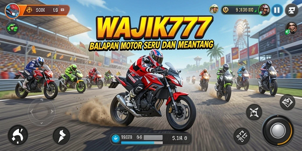 Tampilan balapan mendebarkan di WAJIK777 dengan berbagai sepeda motor.